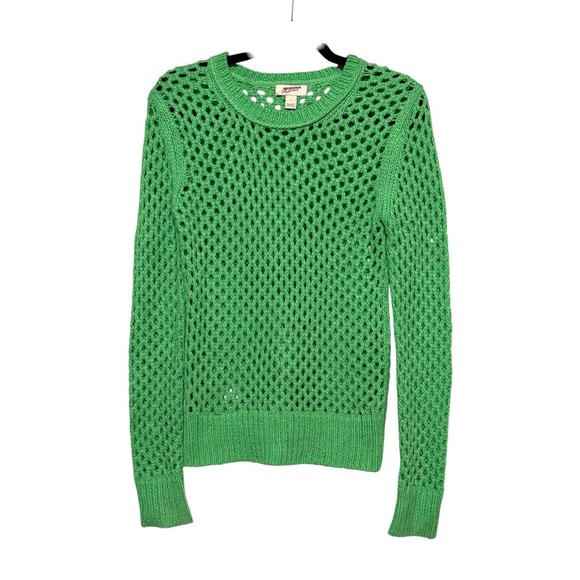 Arizona Jean Company Sweaters - Y2K Arizona Jeans Green Crochet Fairycore Sweater Womens Size L Earthy Indie